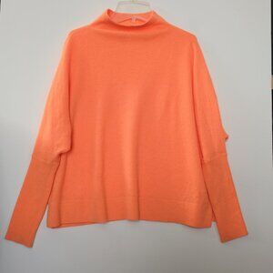 Anthropologie Shea Oversized Boxy Cashmere Sweater by Maeve XS EUC Bright Orange